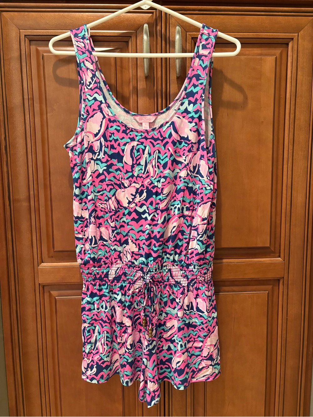 Women’s Pink & Blue Printed Romper